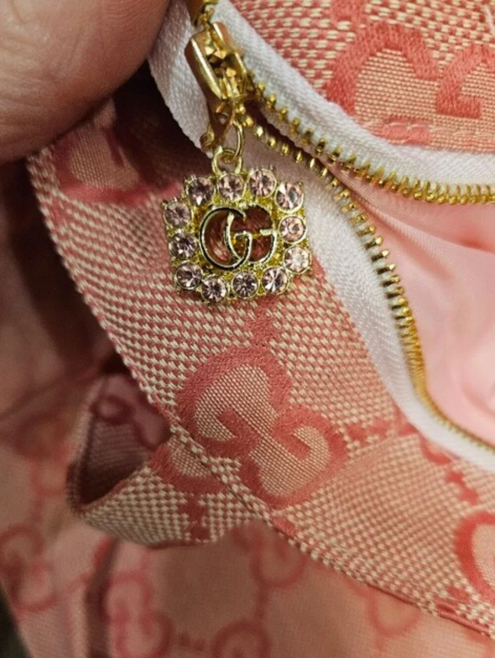 NEW Gucci Beauty Pink GG Tote Pineapple Patch With Charm + Mirror + Décor Set